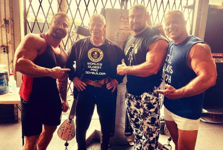 Jim Arrington with young bodybuilders