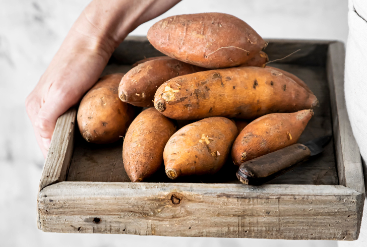Smooth sweet potatoes with tight skin